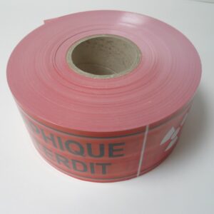 Rubalise  500 m x 10 cm  avec inscription contrôle radiologique - franchissement interdit-